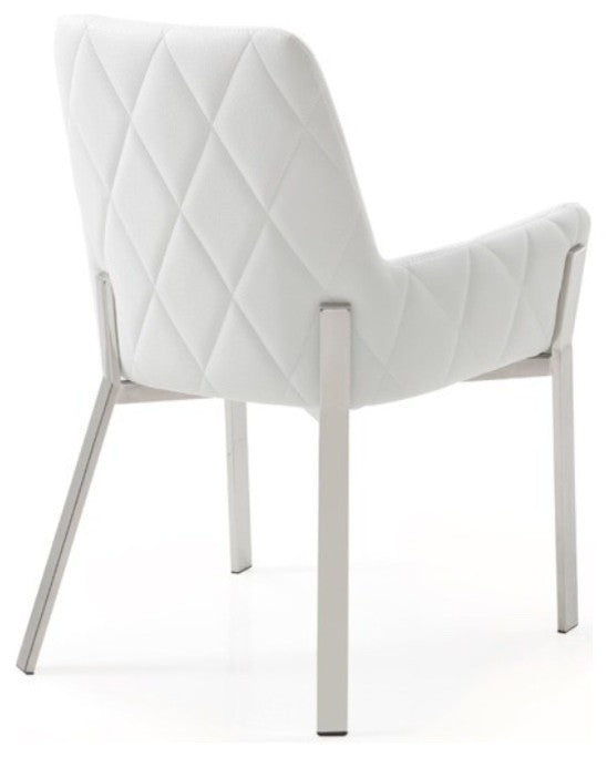 Modrest Robin Modern White Bonded Leather Dining Chair
