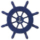 Rustic All Dark Blue Decorative Ship Wheel With Anchor 6'', Boat Wheel