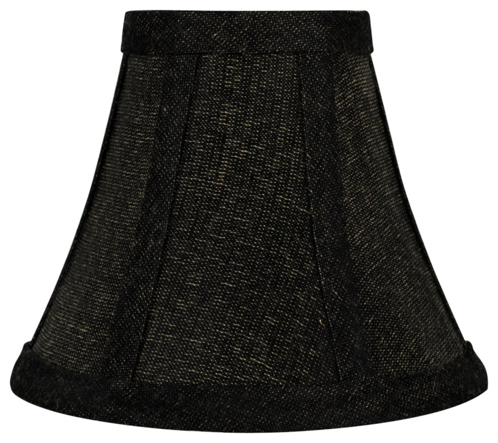 Small Bell Chandelier Clip On Lamp Shade Two-Tone Black 3"x6"x5", Set of 6