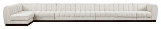 Quinn Chenille Upholstered 8-Piece L-Shaped Modular Sectional, Cream