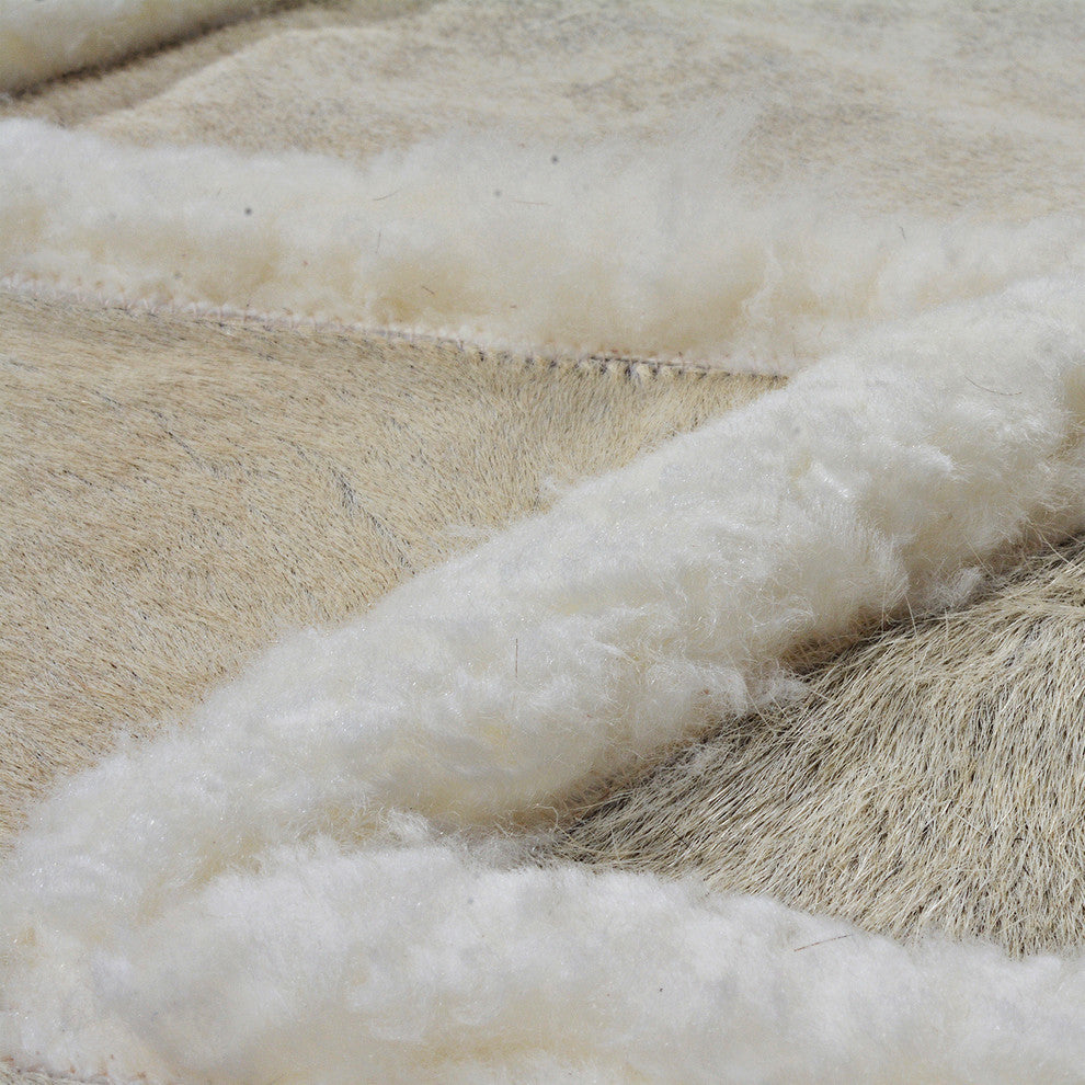 Cowhide Patchwork Rug, Hebe, Neutral, 12' X 15'
