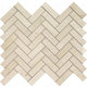 Crema Marfil Marble Honed 1 x 4 Herringbone Mosaic Tile