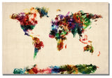 'Abstract Painting World Map' Canvas Art by Michael Tompsett