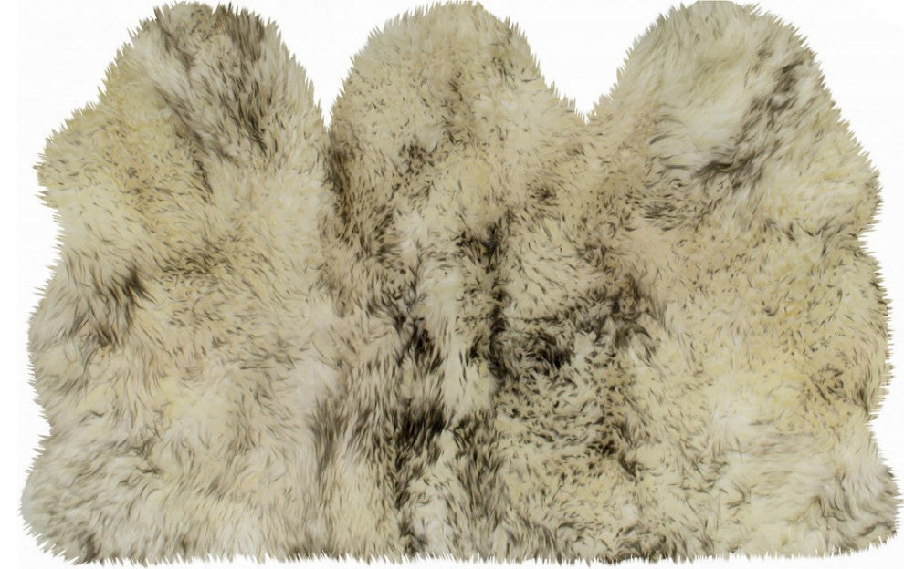 3' X 5' Brown Ombre Natural Sheepskin Area Rug