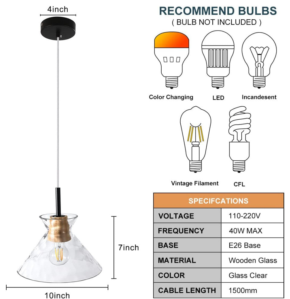 Modern Glass Pendant Lighting Island Kitchen Pendant Lamp