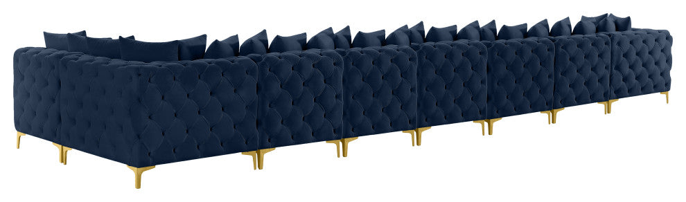 Tremblay Modular Sectional, Navy, L-Shaped, 8-Piece: Armless (6), Corner (2)