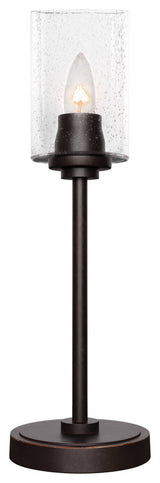 Luna 1-Light Table Lamp, Dark Granite/Clear Bubble