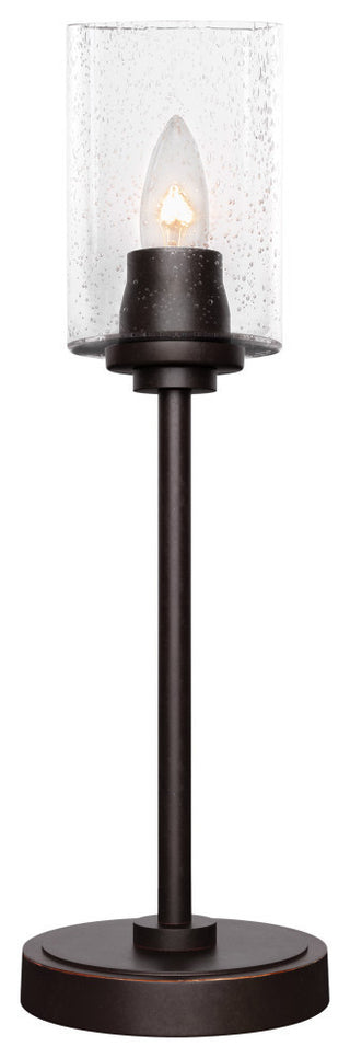 Luna 1-Light Table Lamp, Dark Granite/Clear Bubble