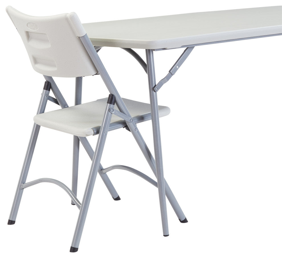 NPS 30" x 72" Heavy Duty Fold-in-Half Table, Speckled Grey