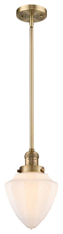 Innovations 201S-BB-G661-7 1 Light Mini Pendant, Brushed Brass
