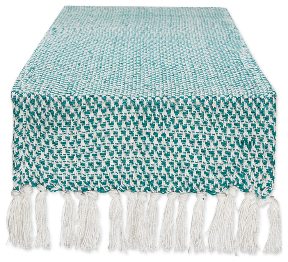 Teal Woven Table Runner 15x72