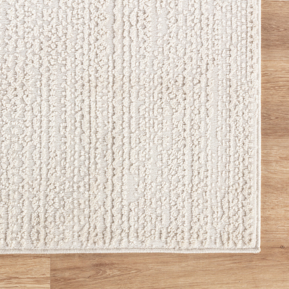 High-Low Preston Ivory/Beige Rug, Ivory, 5'x7'10"