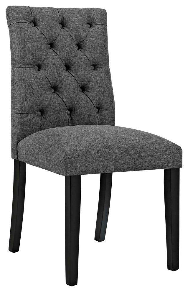 Modern Gray Duchess Fabric Dining Chair