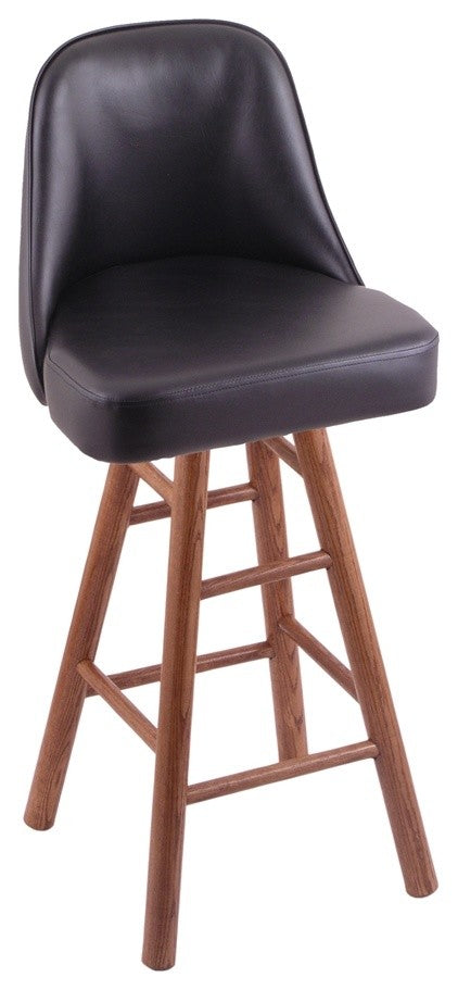 Holland Bar Stool, Grizzly Bar Stool, Smooth Oak Legs, Medium Finish