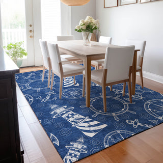 Addison Premium Washable Mayfield AMF154 Blue 2'6" x 3'10" Rug