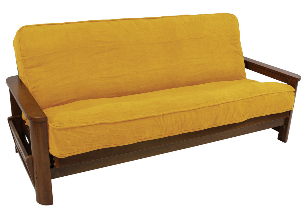 Solid Microsuede 8 to 9" Full Futon Cover, Lemon