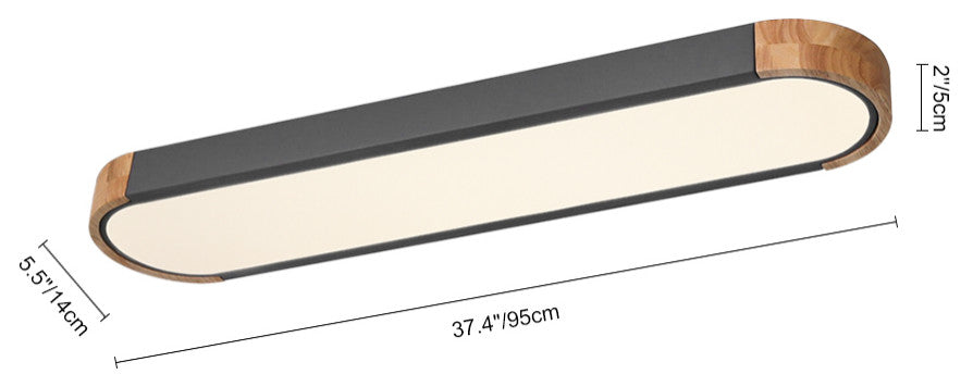 Simple Oval Dimmable LED Flush Mount, Gray, Warm White Light