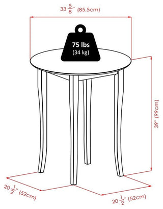 Fiona 3-Piece High Round Table With Ladder Back Stool