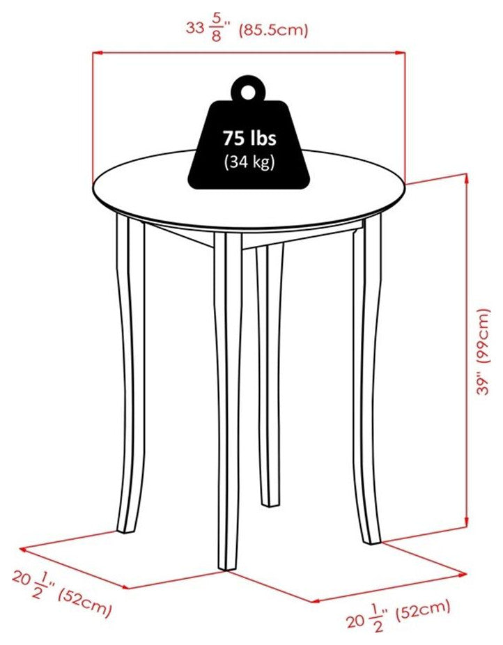 Fiona 3-Piece High Round Table With Ladder Back Stool