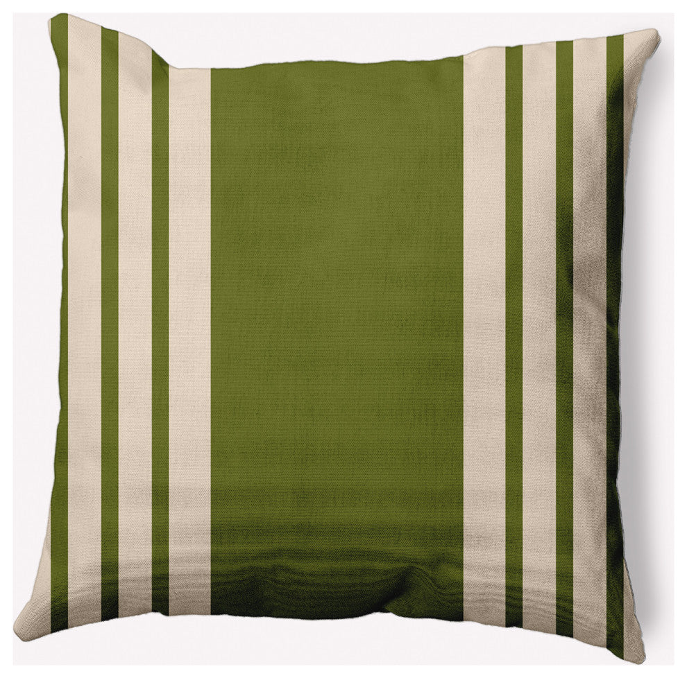 20" x 20" Stripe Indoor/Outdoor Polyester Throw Pillow, Olive