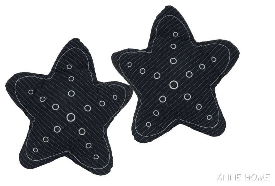 Anne Home, Star Pillow, Blue, Set Of 2