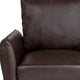Milton Park Upholstered Plush Pillow Back Arm Chair in Brown Leather