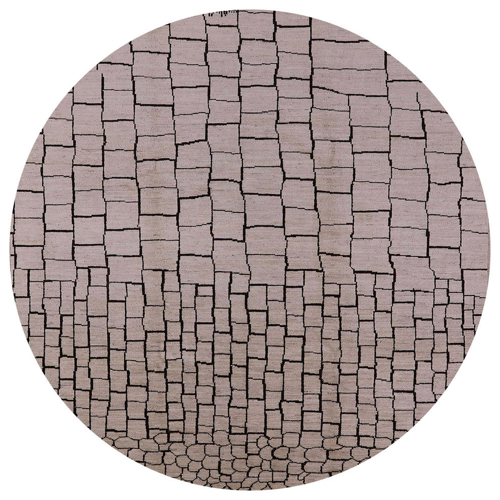 Ahgly Company Indoor Round Mid-Century Modern Area Rugs, 8' Round
