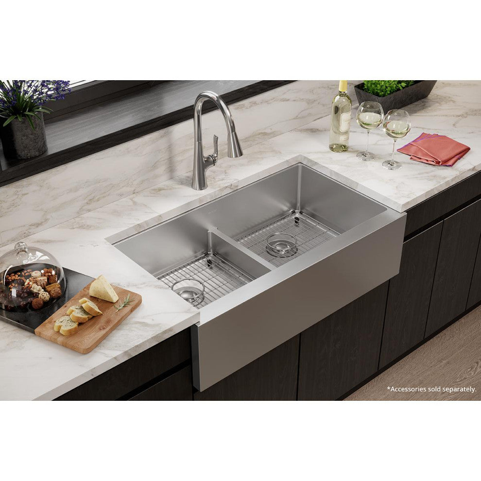 EFRUFFA3417 Elkay Crosstown 16 Gauge Stainless Steel Tall Farmhouse Sink