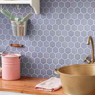 Hudson Due 2" Hex Lavendar Porcelain Floor and Wall Tile