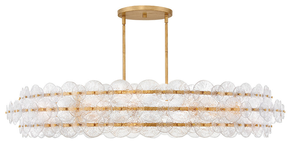 Fredrick Ramond Rene Chandelier, Distressed Brass, Extra Large