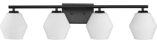 Copeland Collection Four-Light Matte Black Mid-Century Modern Vanity Light