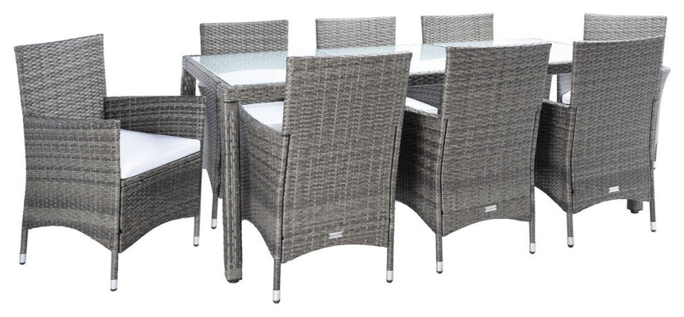 Safavieh Hailee Dining Set, Grey Brown / White