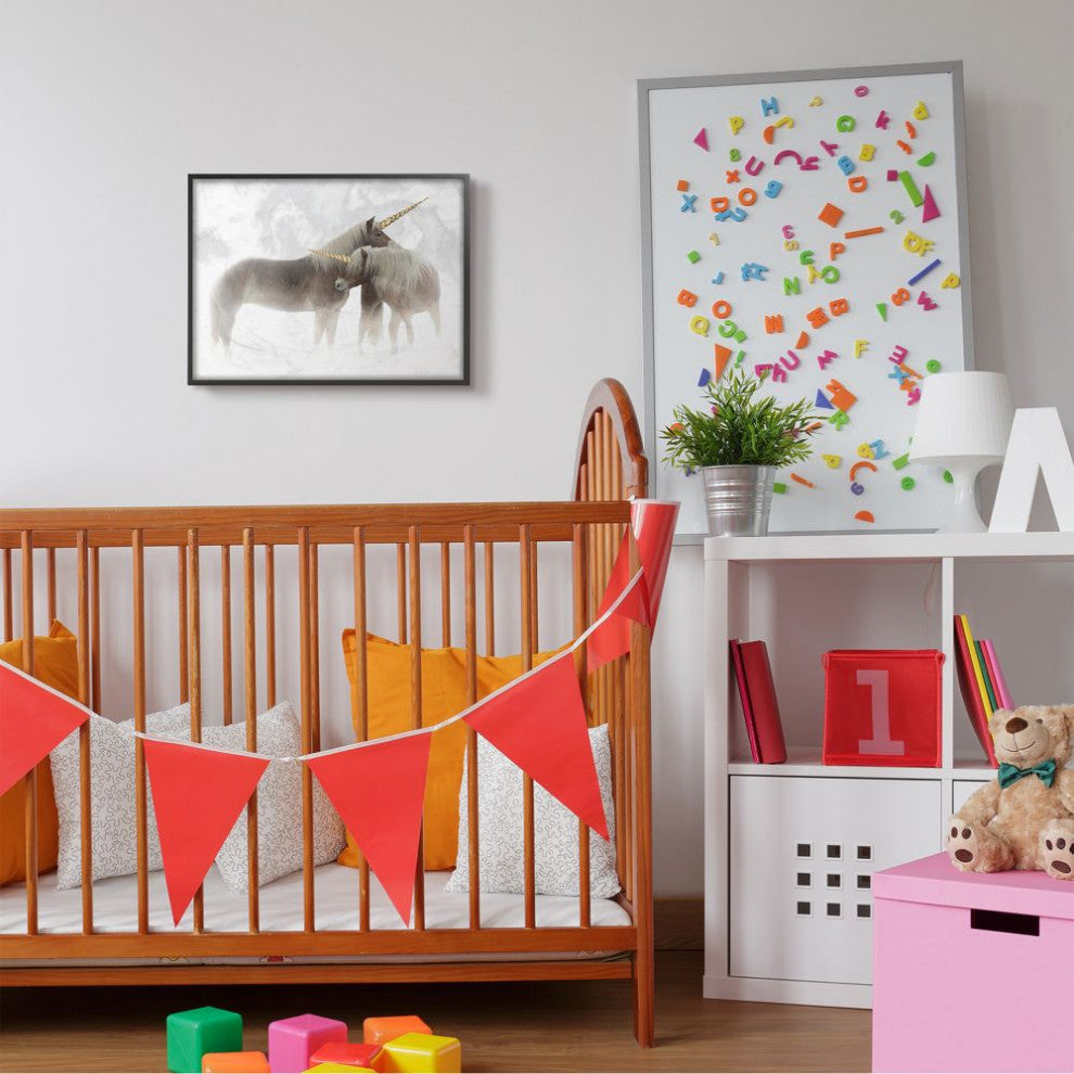 Mystic Brown Unicorn Fantasy Majestic Clouds Gold ,1pc, each 16 x 20