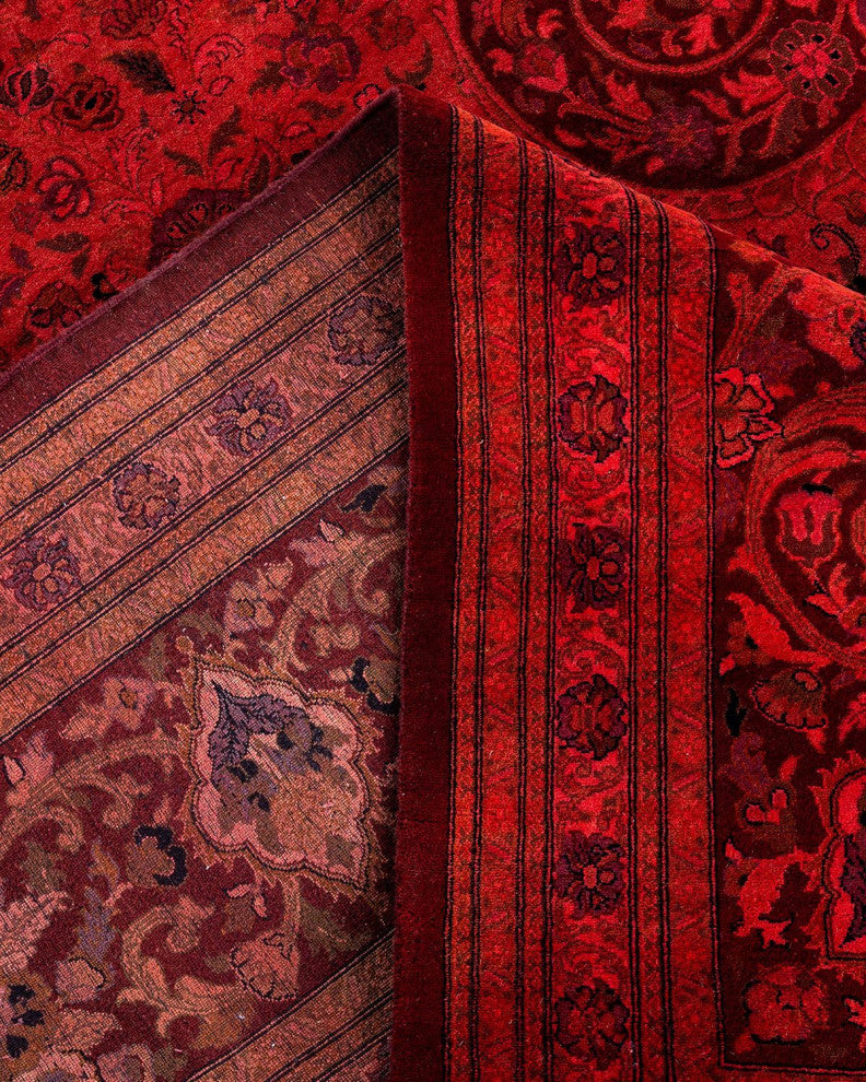 Overdyed, One-of-a-Kind Hand-Knotted Area Rug Pink, 11'10"x18'4"