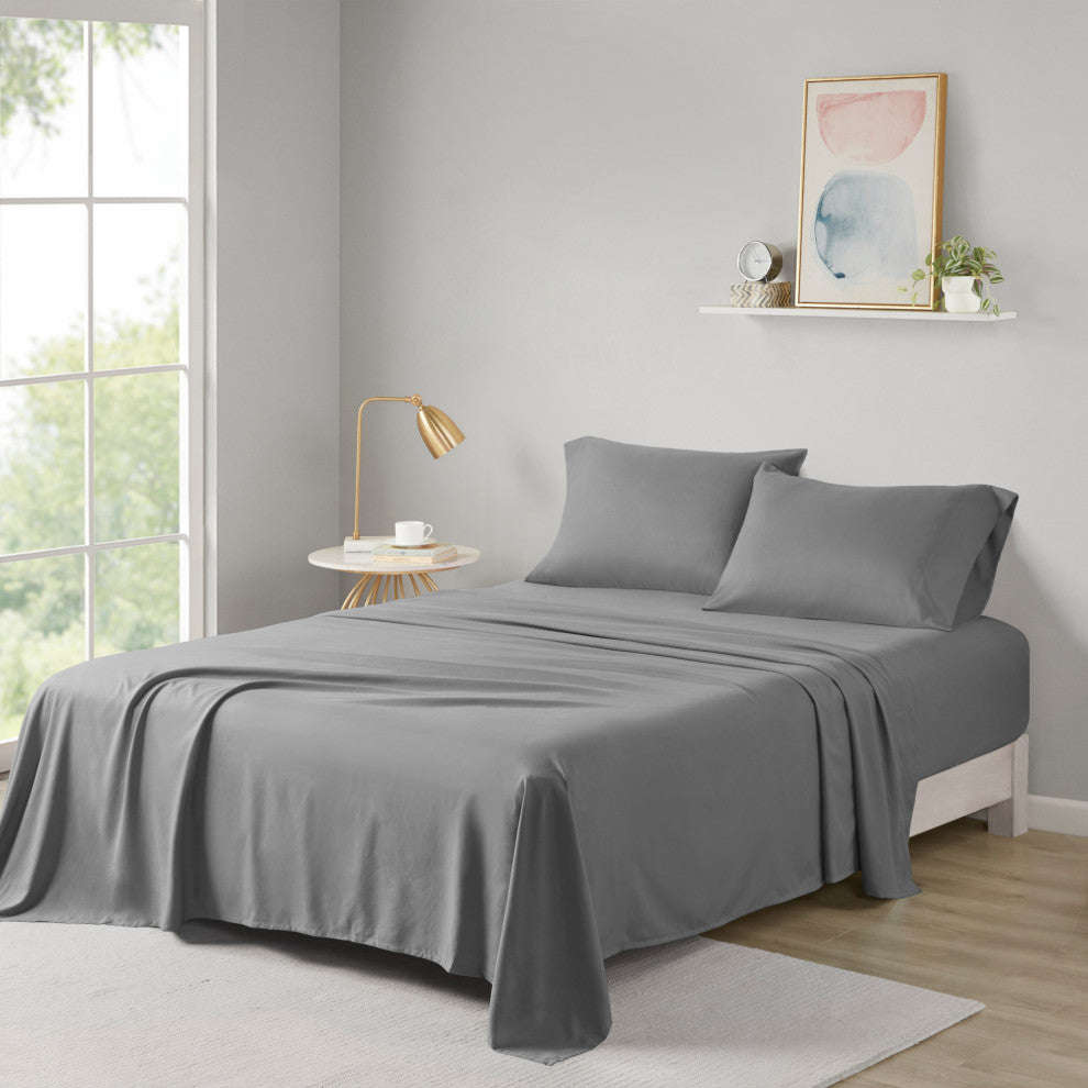 Intelligent Design Microfiber All Season Soft Touch Sheet Set, Charcoal