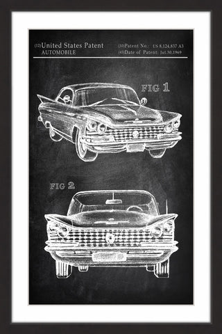 "Vintage Cadillac" Framed Painting Print, 16"x24"