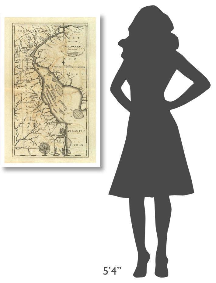 "Delaware, 1795" Digital Paper Print by Mathew Carey, 25"x38"