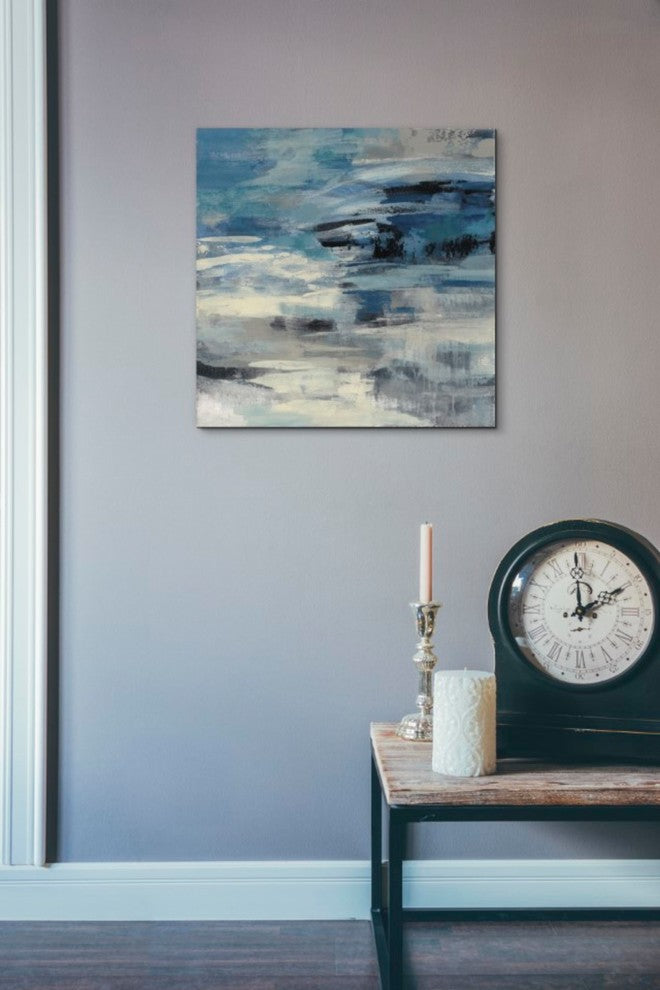 Epic Graffiti "Indigo Wave" by Silvia Vassileva, Giclee Canvas Wall Art, 18"x18"