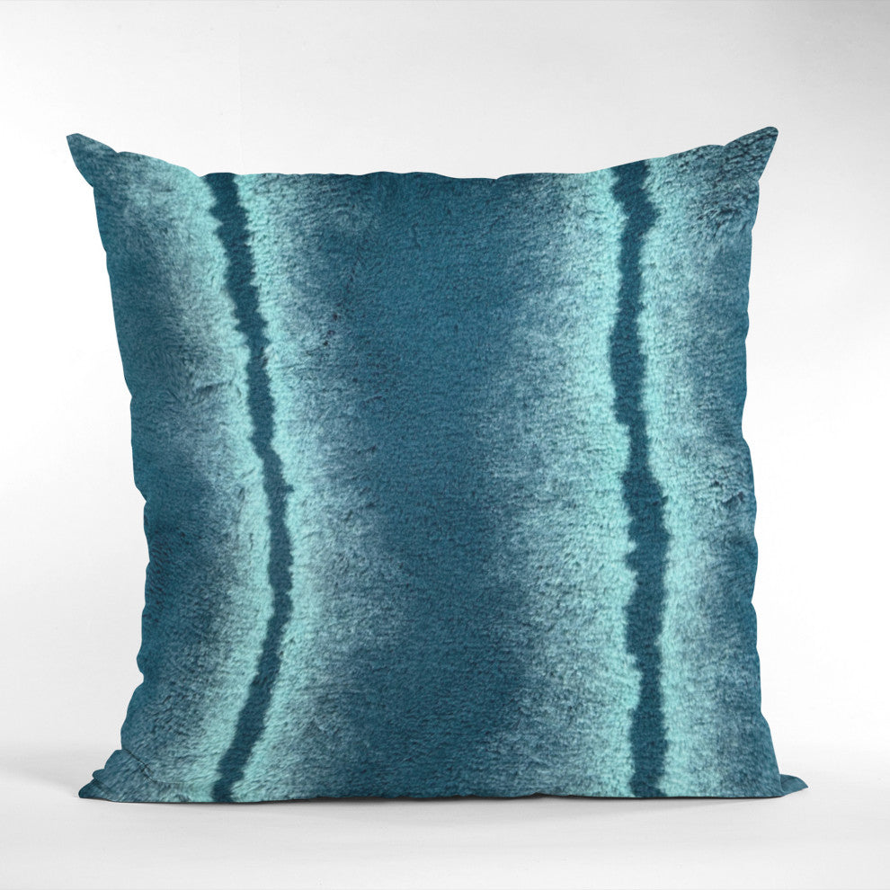 Plutus Teal Fluffy Fields Faux Fur Luxury Throw Pillow, Teal, 18" x 18"