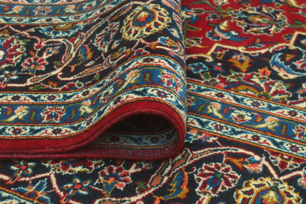 Fine Vintage Distressed Dilek Red/Navy Rug, 8'2 x 11'1