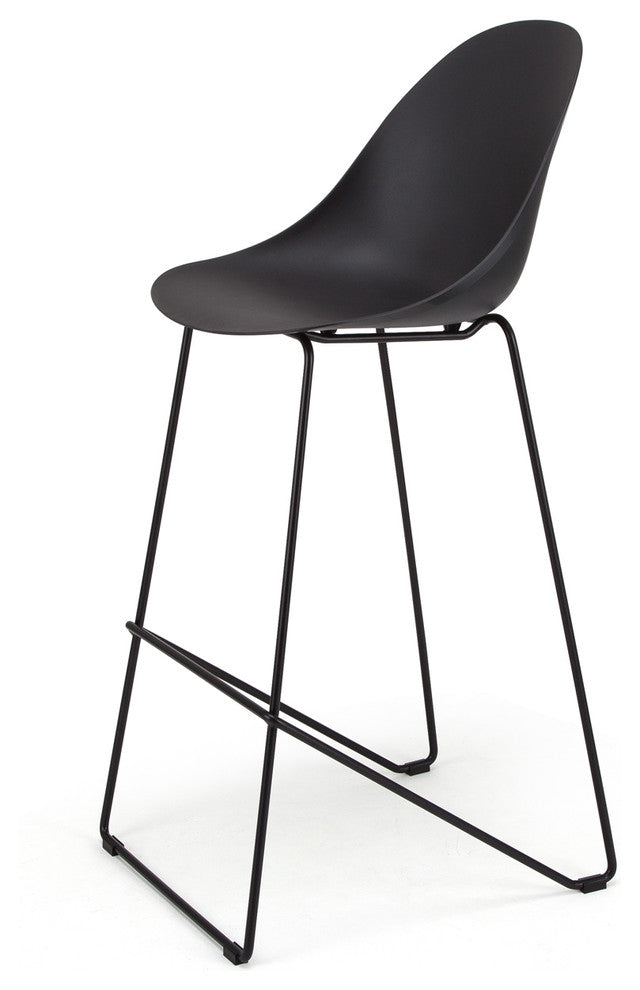 Seline Series ModernAccent Kitchen/Bar CounterStool w Black Steel Legs(Set of 2)