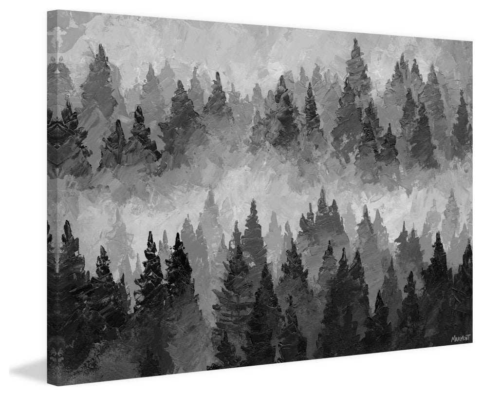 "Pine Forests" Painting Print on Wrapped Canvas, 12x8