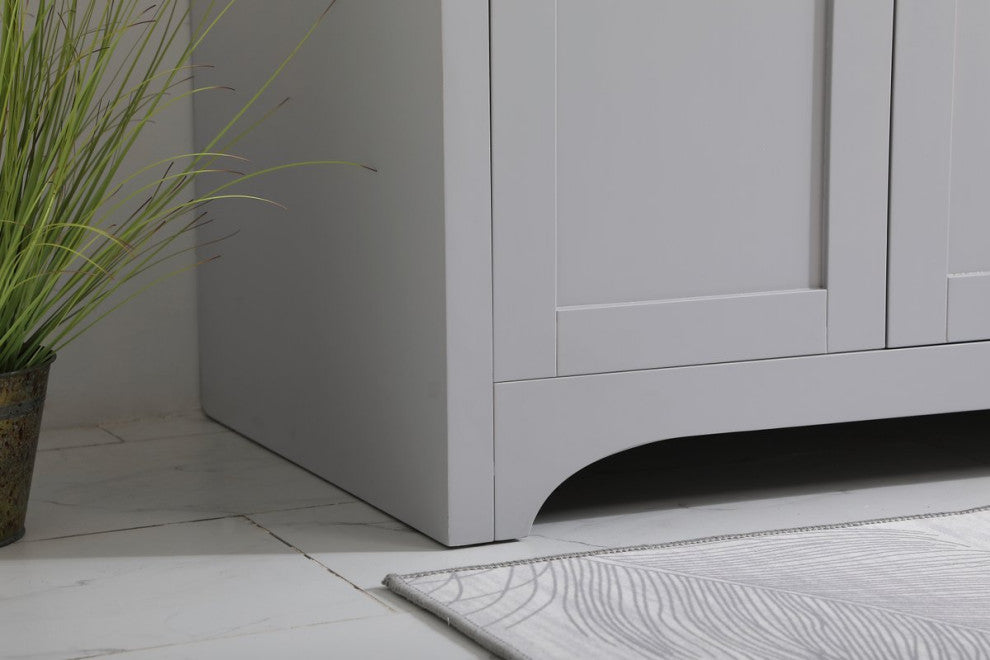 Mia 42" Single Bathroom Vanity, Gray With Backsplash