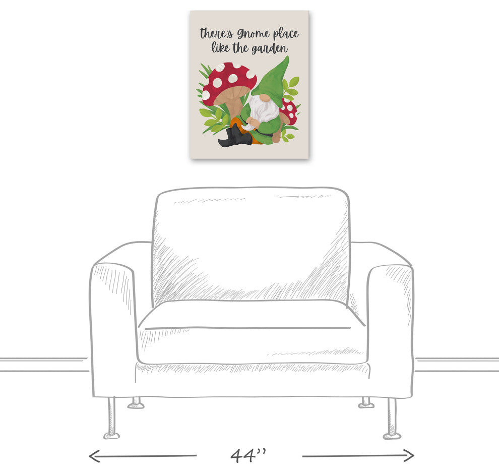 Gnome Garden Mushroom 2 16x20 Canvas Wall Art