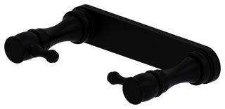 Traditional Style Rollerless Toilet Tissue Holder, Matte Black