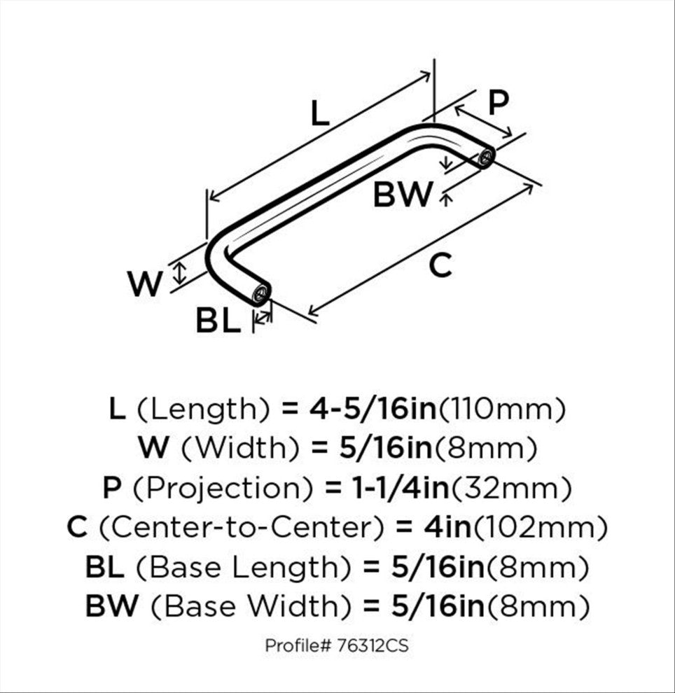 Allison Value 4" Center-to-Center Satin Nickel Cabinet Pull