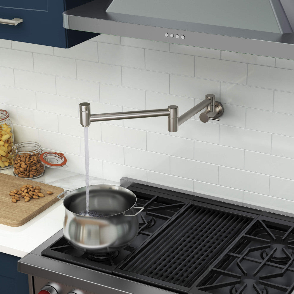 Circular Pot Filler, Brushed Nickel
