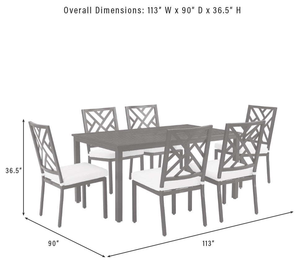 Locke 7Pc Outdoor Dining Set Table, 6 Chairs