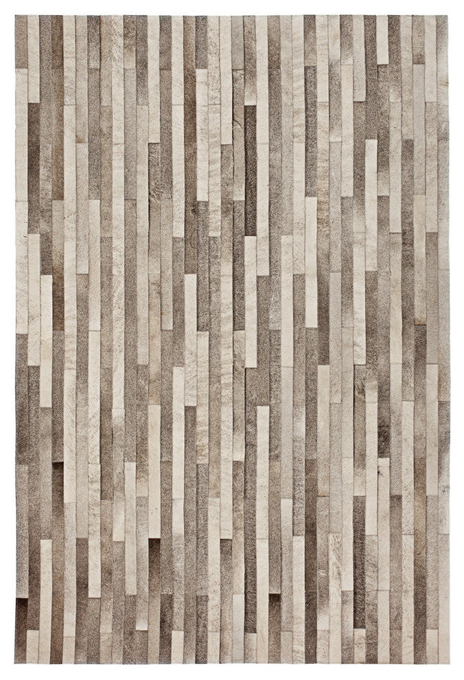 Cowhide Patchwork Rug, Poseidon, Ashen, 12'x15'