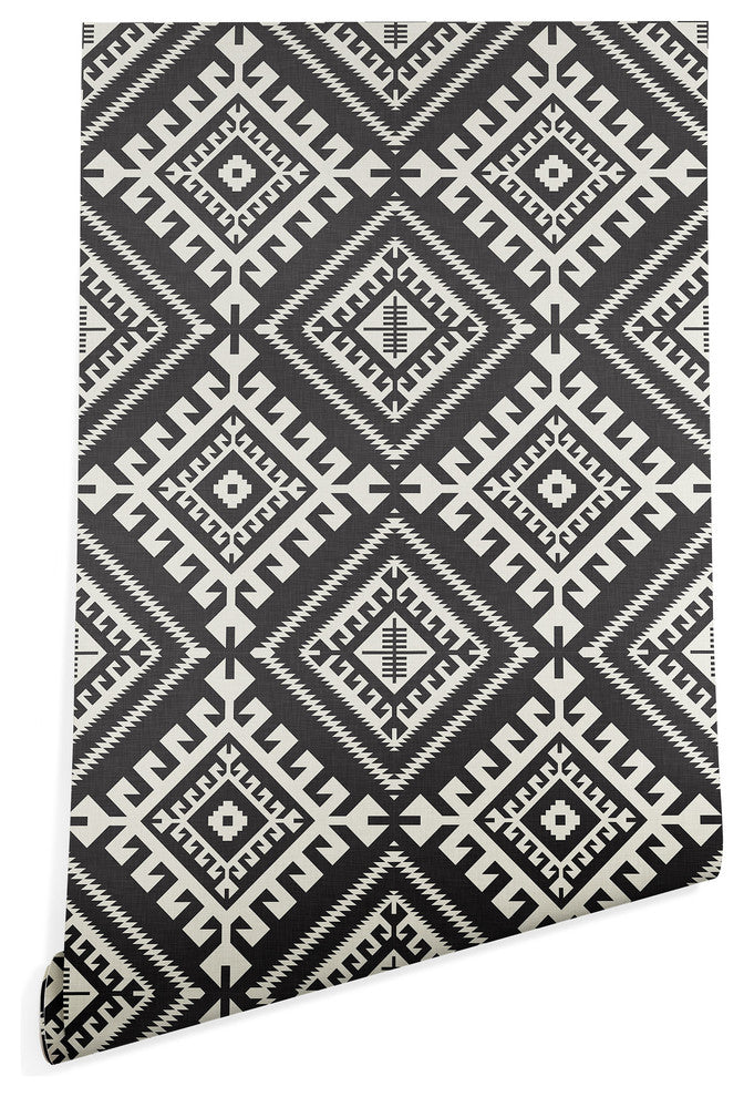 Deny Designs Holli Zollinger Shakami Black Wallpaper, Black, 2'x8'
